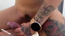 Hot Gloria gets fucked on the roof top terrace and swallows well