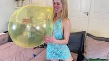teasing and popping eight B14 and P18 soap balloons