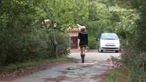 042003 Leticia Pees On The Roof Terrace Staircase