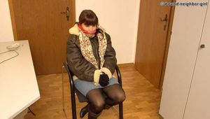 Susan - Tied up in winter clothes 1