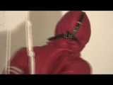 0210 min video with Alina tied and gagged in shiny nylon shorts