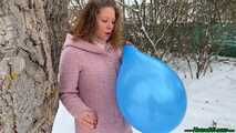 outdoor Blow2Pop yellow TT11 and U14 balloon while smoking