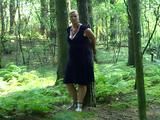 Cuffed to a tree