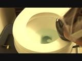 Toilet flushing chocolate cake logs 