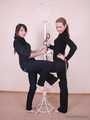 Alexa and Satisfaction Girl - Two girls and one coat rack: self-bondage session with a twist