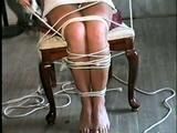 41 Yr OLD COURT CLERK WET CLEAVE GAGGED, CHAIR & BAREFOOT TOE-TIED (D40-10)
