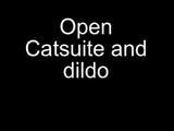 Catsuit and dildo