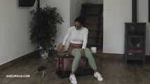 Mistress Nomi Melone smokes and pees on the toliett box