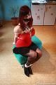 Lisa tied on a seat
