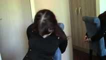 American Domme Shackled To a chair