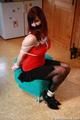 Lisa tied on a seat