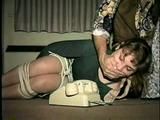 26 Yr OLD BARMAID, BALL-TIED, WRAPPED ACE BANDAGE, & TAPE GAGGED, TOE-TIED WEARING PANTYHOSE (D40-14)