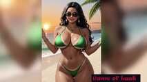 Hot indian women bikini beach animation