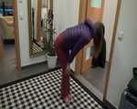 Get 2 Videos with Alina in shiny nylon Downwear from 2008