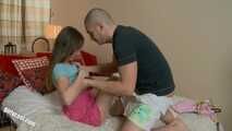 Teen Nicoletta's first time in front of the camera - Creampie