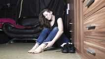 Michelle barefeet in cuffs