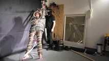 Aiyana bound, gagged and vibed in shiny nylon Downwear
