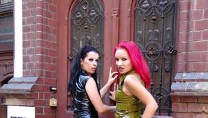 Two hot girls on the second floor