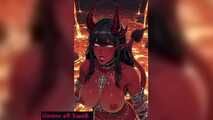 Gol Busty Demon Girl Lava Bath