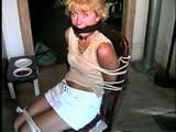 41 Yr OLD COURT CLERK CHAIR TIED, CLEAVE GAGGED & TOE TIED (D35-5)