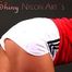 Alina posing in a studio wearing a sexy white shiny nylon shorts and a red top (Pics)