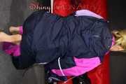 Watching sexy Pia wearing a sexy shiny nylon rain combination during her workout (Pics)