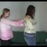 Tanja tied up and Dana tries handcuffs