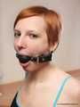 Alice Lee - Short-haired redhead left bound and barefoot in the kitchen
