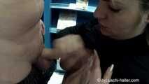Blowjob in a sex shop