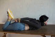 Mia in Table Top Hogtie