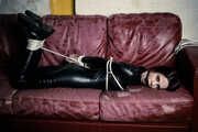 Mia in Latex Catsuit and Ranger Boots