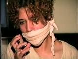 LATINA MARIA IS BALL-GAGGED, HANDCUFFED, HANDGAGGED, PANTY STUFFED & CLEAVE & OTM GAGGED WITH ACE BANDAGE (D34-14)