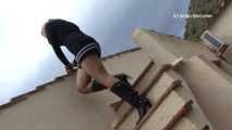 042003 Leticia Pees On The Roof Terrace Staircase