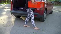 barefoot at the garbage