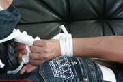 Marion hogtied