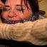 23 YR OLD REAL ESTATE BROKER IS RING GAGGED, DROOLING, BALL-GAGGED , BANDANNA & SCARF CLEAVE GAGGED HANDGAGGED, STINKY SOCK STUFFED IN MOUTH AND HOG-TIED ON BED (D74-2)