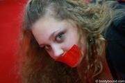 claudia in hogtie tied