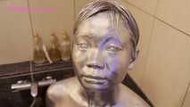 Xiaomeng Experiencing Bling Silver Body Painting