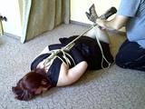 Sandra hogtied 2/4 with Pics