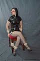Relaxing in ropes and PVC cheongsam