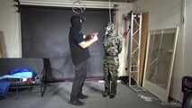 Ms Ungeniert tied and gagged in shiny nylon Rainwear 