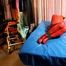 Red rubber Latex bondage suit
