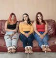 3 x Barefoot and Tied in Jeans on the Sofa Capri, Zara and Strawberry