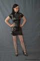 Relaxing in ropes and PVC cheongsam