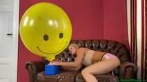 overinflating five balloons with the electrical pump