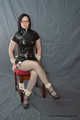 Relaxing in ropes and PVC cheongsam