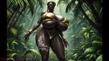 GoL Hot african woman dancing in the jungle