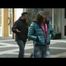 Alina walking on the street cruising around wearing sexy shiny nylon shorts under her jeans and a rain jacket (Video)