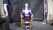 Alice bound, gagged and vibed in shiny nylon Rainwear