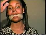 18 Yr OLD BLACK COLLEGE STUDENT IS MOUTH STUFFED, CLEAVE GAGGED, HOG-TIED, BAREFOOT, TOE-TIED, HOPS AROUND ROOM, TRIES MAKING PHONE CALL AND IS HANDGAGGED (D61-2)